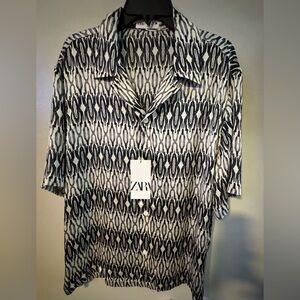 Zara Monochrome Geometric Men's Shirt